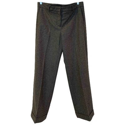 Pre-owned Max Mara Grey Wool Trousers
