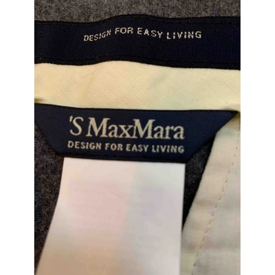 Pre-owned Max Mara Grey Wool Trousers
