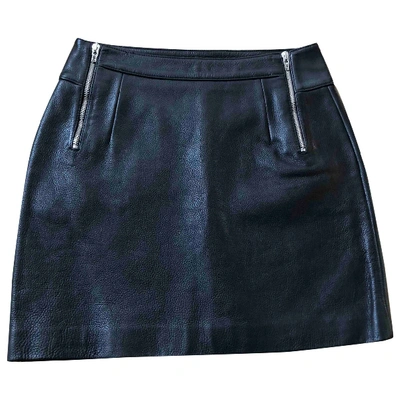 Pre-owned Mcq By Alexander Mcqueen Leather Mini Skirt In Black