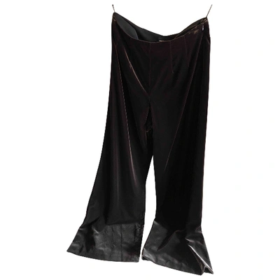 Pre-owned Giorgio Armani Velvet Large Pants In Brown