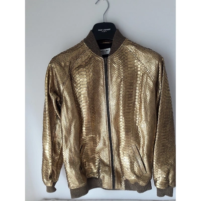 Pre-owned Saint Laurent Gold Python Jacket