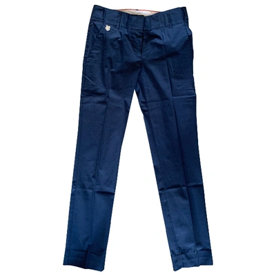 Pre-owned Tommy Hilfiger Navy Cotton Trousers