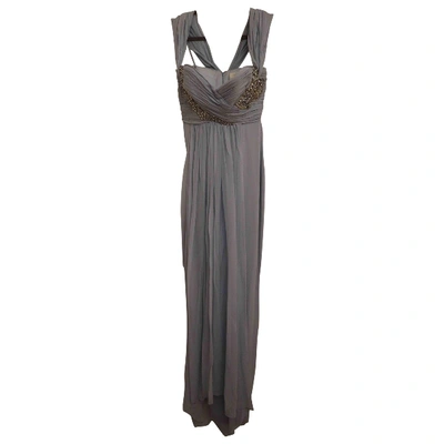 Pre-owned Marchesa Silk Maxi Dress In Blue