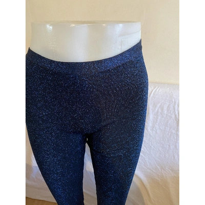 Pre-owned Prada Blue Viscose Trousers