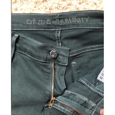 Pre-owned Citizens Of Humanity Green Cotton Trousers