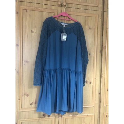 Pre-owned Mulberry Silk Mid-length Dress In Navy