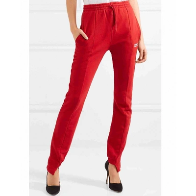 Pre-owned Vetements Trousers In Red