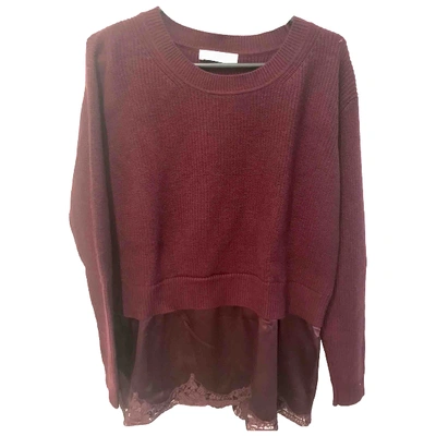 Pre-owned Sandro Burgundy Wool Knitwear