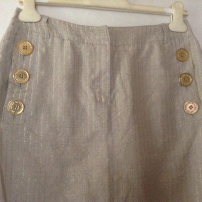 Pre-owned Jc De Castelbajac Linen Mid-length Skirt In Beige