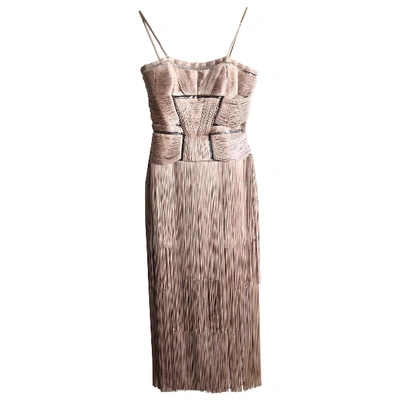 Pre-owned Versace Silk Dress In Beige