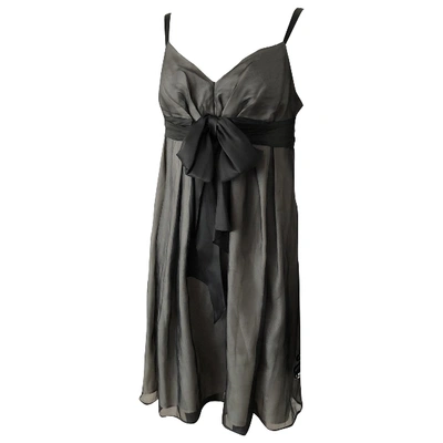 Pre-owned Tara Jarmon Silk Mid-length Dress In Metallic