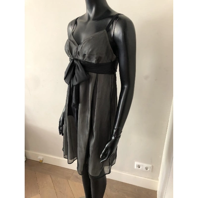 Pre-owned Tara Jarmon Silk Mid-length Dress In Metallic