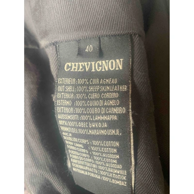 Pre-owned Chevignon Leather Mini Skirt In Black