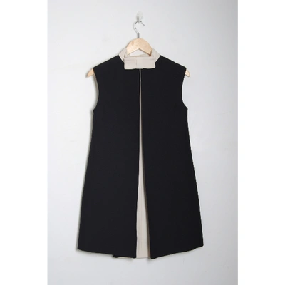 Pre-owned Valentino Wool Mini Dress In Black