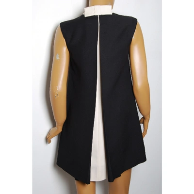Pre-owned Valentino Wool Mini Dress In Black