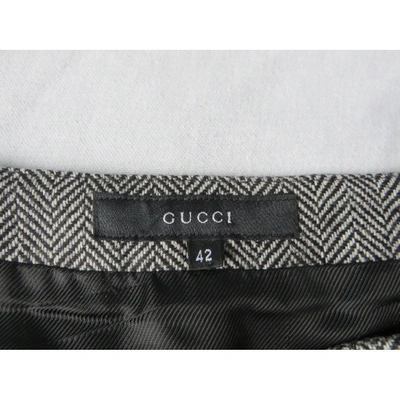 Pre-owned Gucci Wool Mid-length Skirt In Grey