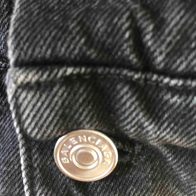 Pre-owned Balenciaga Black Denim - Jeans Leather Jacket