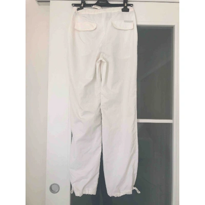 Pre-owned Trussardi Large Trousers In White
