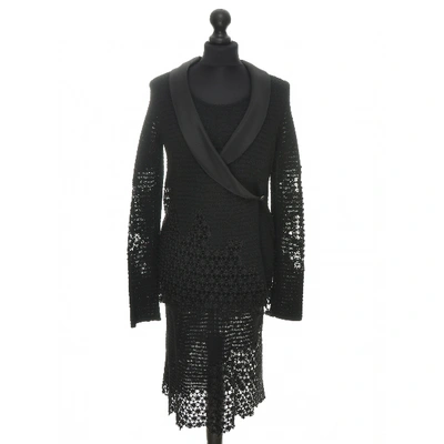 Pre-owned Chanel Lace Mid-length Dress In Black