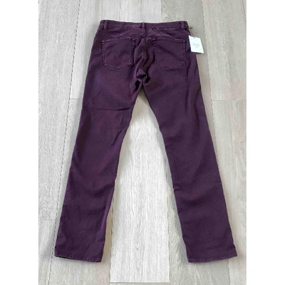 Pre-owned Swildens Burgundy Cotton - Elasthane Jeans