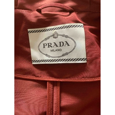 Pre-owned Prada Jacket In Burgundy