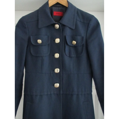 Pre-owned Hugo Boss Coat In Navy