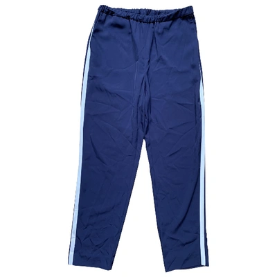 Pre-owned Closed Blue Silk Trousers