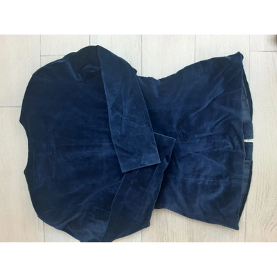 Pre-owned Iceberg Velvet Short Waistcoat In Blue