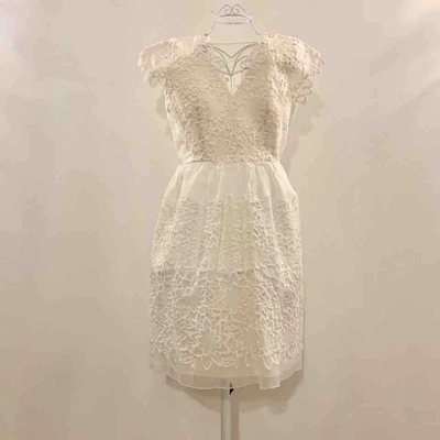 Pre-owned Alberta Ferretti Silk Mini Dress In White