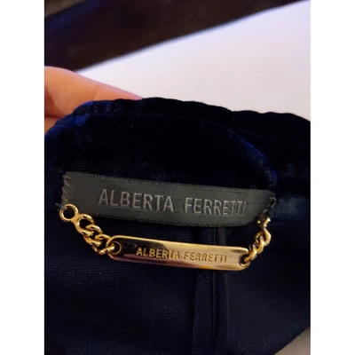 Pre-owned Alberta Ferretti Velvet Blazer In Blue