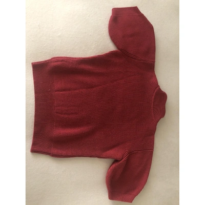 Pre-owned Elisabetta Franchi Wool Blouse In Red