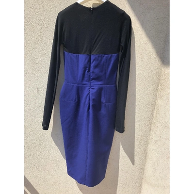 Pre-owned Ports 1961 Wool Mid-length Dress In Blue
