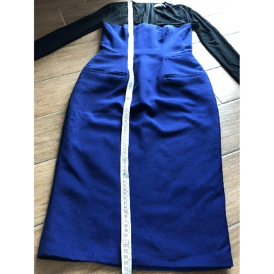 Pre-owned Ports 1961 Wool Mid-length Dress In Blue