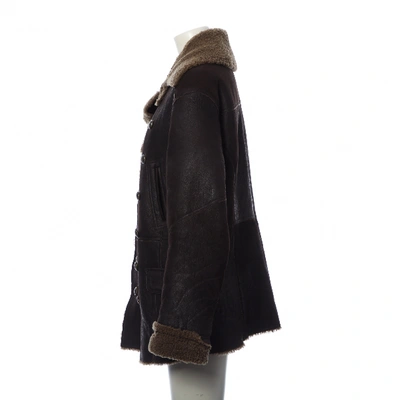 Pre-owned Dolce & Gabbana Brown Shearling Coat