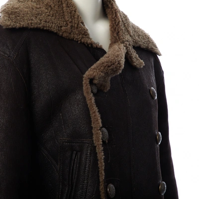 Pre-owned Dolce & Gabbana Brown Shearling Coat