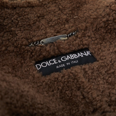 Pre-owned Dolce & Gabbana Brown Shearling Coat