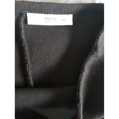 Pre-owned Prada Wool Mid-length Skirt In Black