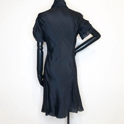 Pre-owned Rochas Silk Mid-length Dress In Navy