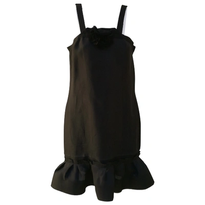 Pre-owned Lanvin Silk Mini Dress In Black