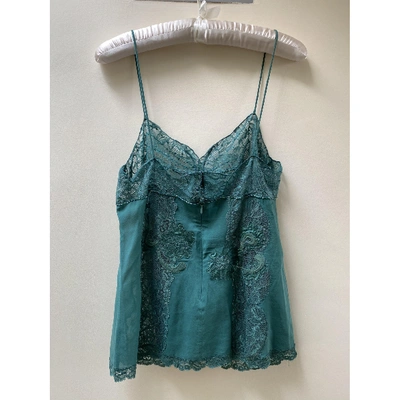 Pre-owned Pinko Silk Camisole In Green