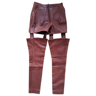 Pre-owned Y/project Brown Leather Trousers