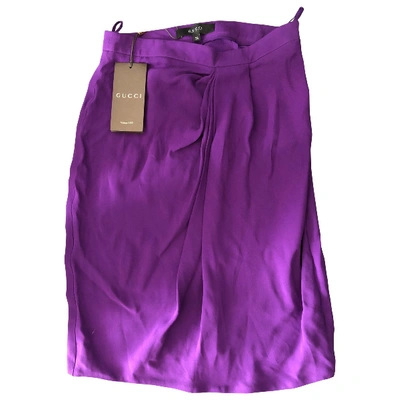 Pre-owned Gucci Purple Silk Skirt