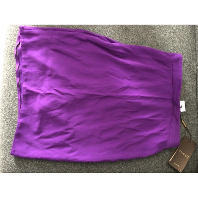 Pre-owned Gucci Purple Silk Skirt