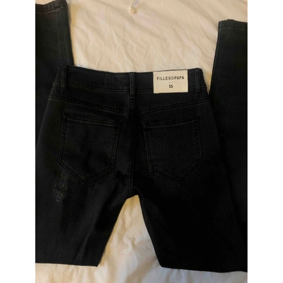 Pre-owned Filles À Papa Slim Pants In Black