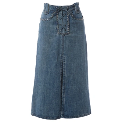 Pre-owned Miu Miu Mid-length Skirt In Blue