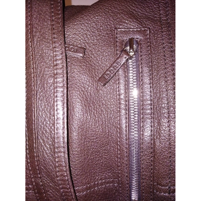 Pre-owned Gucci Leather Biker Jacket In Brown