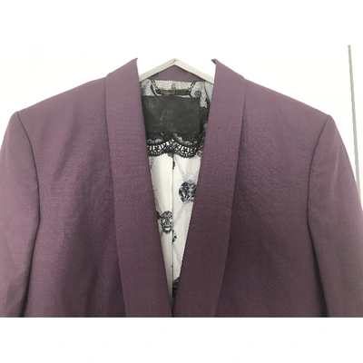 Pre-owned Philipp Plein Wool Blazer In Purple