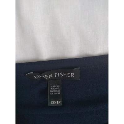 Pre-owned Eileen Fisher Navy Silk  Top