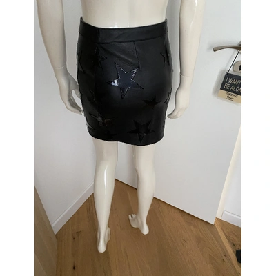 Pre-owned Zoe Karssen Leather Mini Skirt In Black