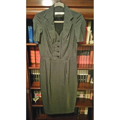 Pre-owned Reiss Wool Mid-length Dress In Grey